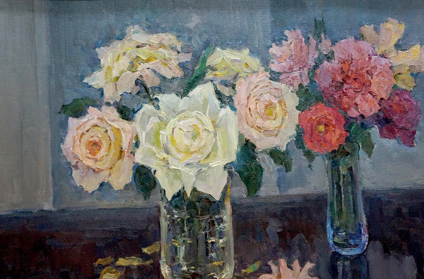 Oil painting Still life with roses Gorobets Pavel Matveevich