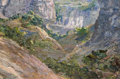 Oil painting Mountain canyon Elena Varnavovna Nagaevskaya