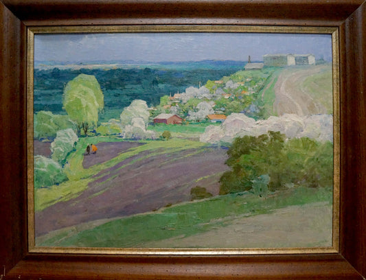 Oil painting Blooming trees in spring Anatoly Fomin