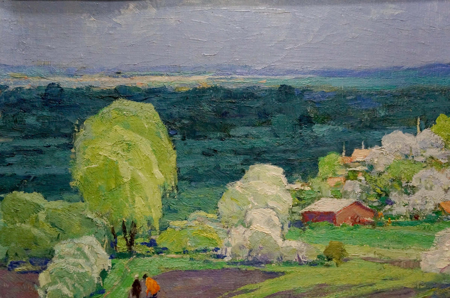 Oil painting Blooming trees in spring Anatoly Fomin