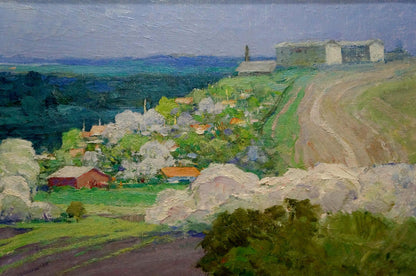 Oil painting Blooming trees in spring Anatoly Fomin