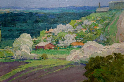 Oil painting Blooming trees in spring Anatoly Fomin