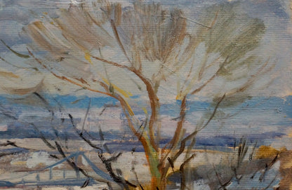 Oil painting Before a winter snowstorm Nikolay Buryachok