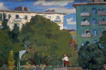 Oil painting Stadium Korostelev Vladimir Alexandrovich