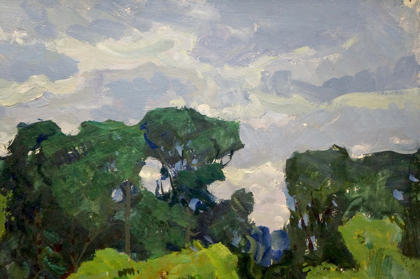 Oil painting Flower glade in the forest Anatoly Fomin