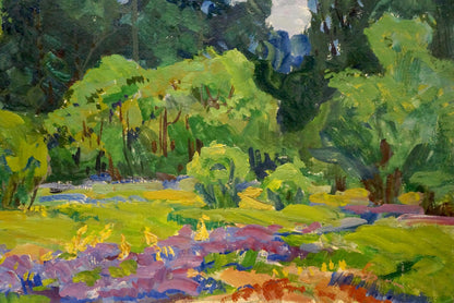 Oil painting Flower glade in the forest Anatoly Fomin