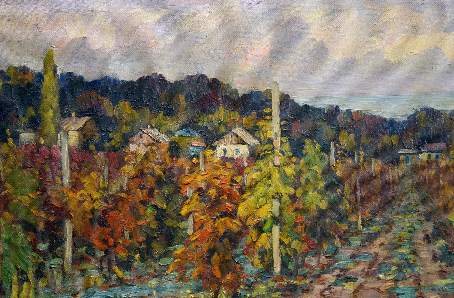 Oil painting Vineyards in the village Petr Kolomoitsev