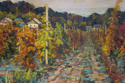 Oil painting Vineyards in the village Petr Kolomoitsev