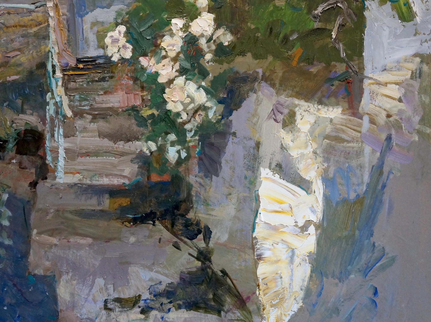 Oil painting Old courtyard Ryman Evgeny Nikolaevich