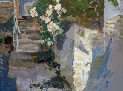 Oil painting Old courtyard Ryman Evgeny Nikolaevich