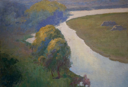 Oil painting The river flows Fedorov Nikolay Alekseevich
