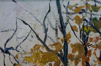 Gantman Moses Faybovich's oil painting portrays an autumn scene