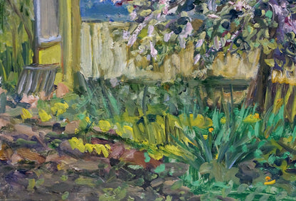 Oil painting A tree blooms in the yard Kisel Ivan Gordeevich