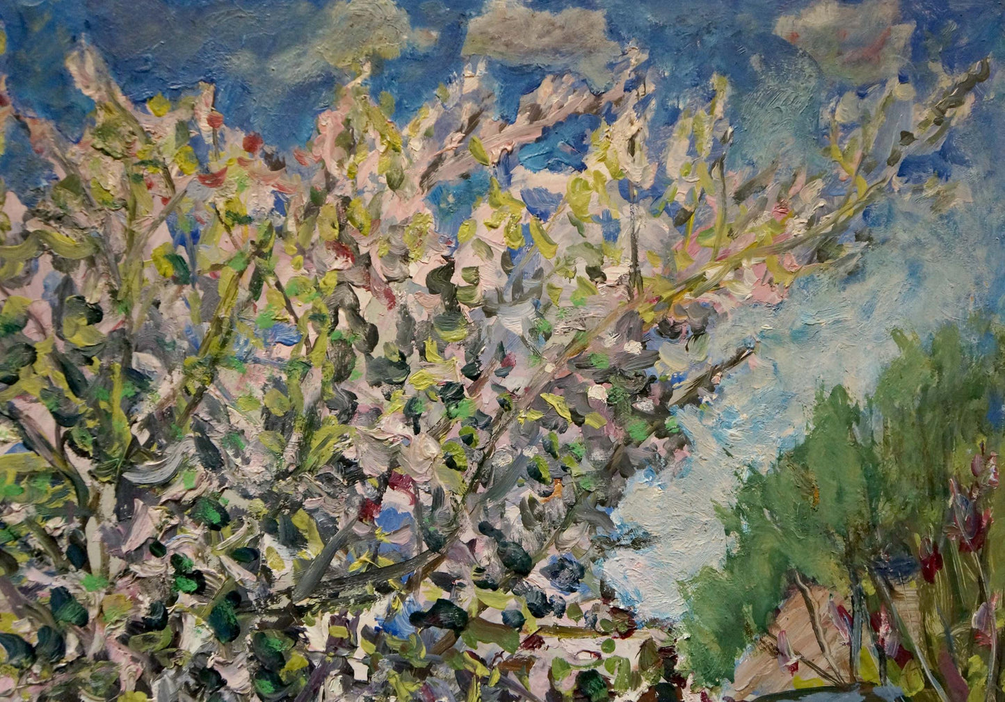Oil painting A tree blooms in the yard Kisel Ivan Gordeevich