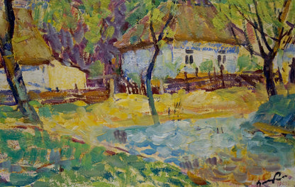 Oil painting Village Kisel Ivan Gordeevich