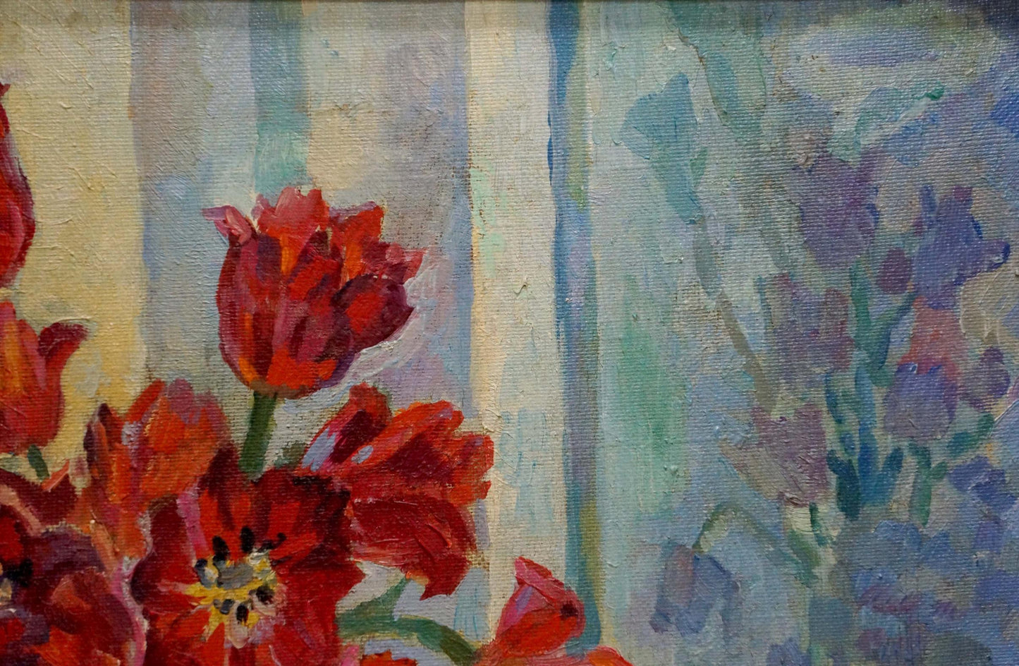 Oil painting Poppies by the window Nechiporenko Elena Henrikhovna