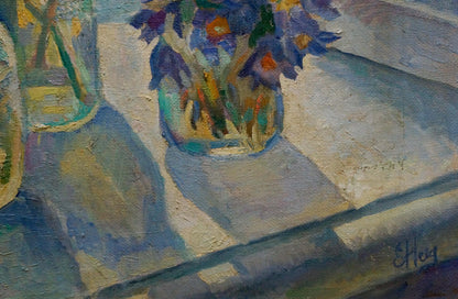 Oil painting Poppies by the window Nechiporenko Elena Henrikhovna
