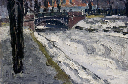 Oil painting Spring Leningrad Karpov Yuri Fedorovich