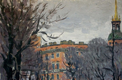 Oil painting Spring Leningrad Karpov Yuri Fedorovich