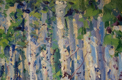 Oil painting Blue birch Fomin Anatoly Nikiforovich