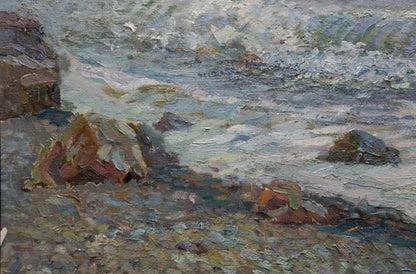 Oil painting Raging sea Suponin Petr Mikhailovich