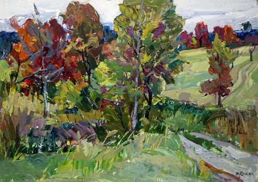 Oil painting Summer landscape Kokin Mikhail Alexandrovich