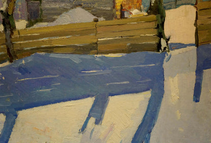 Oil painting Courtyard landscape Viktor Sevastyanov