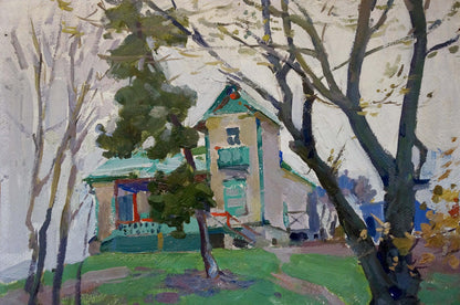 Oil painting House in the woods Kokin Mikhail Alexandrovich