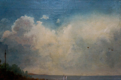 Oil painting People near the shore Lorentsev R.