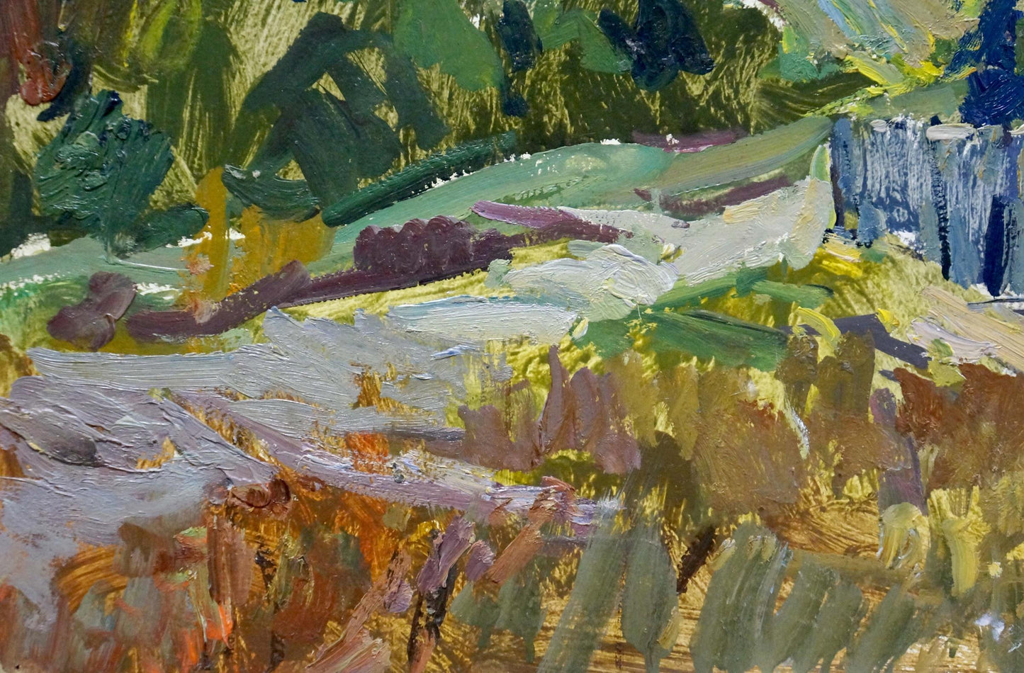 Oil painting Village landscape Kokin Mikhail Alexandrovich