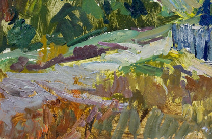 Oil painting Village landscape Kokin Mikhail Alexandrovich