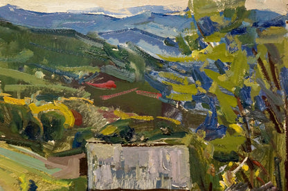 Oil painting Village landscape Kokin Mikhail Alexandrovich