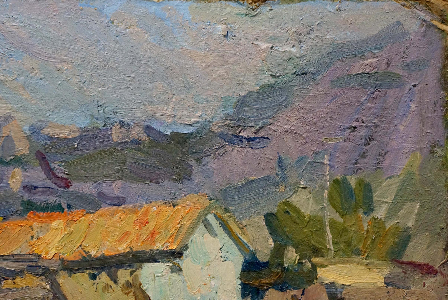 Ivan Gordeevich Kisel's oil painting capturing a Village Street