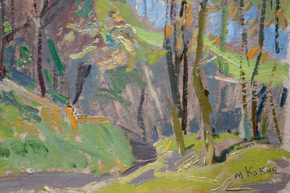 Oil painting House over the river Kokin Mikhail Alexandrovich