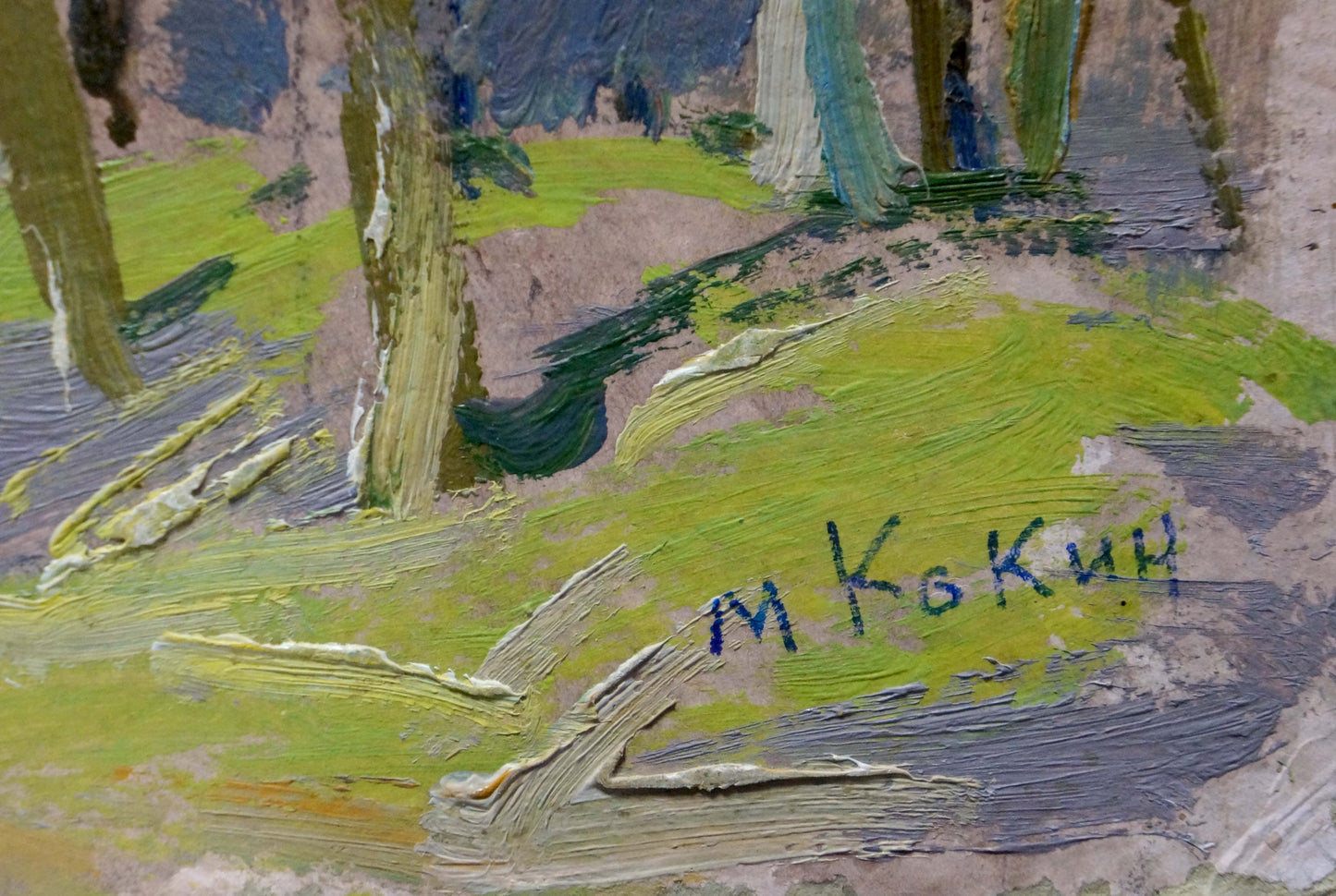 Oil painting House over the river Kokin Mikhail Alexandrovich