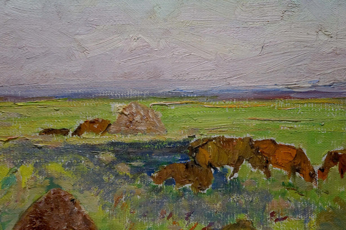 Oil painting Animals graze Sevastyanov Viktor Grigorievich