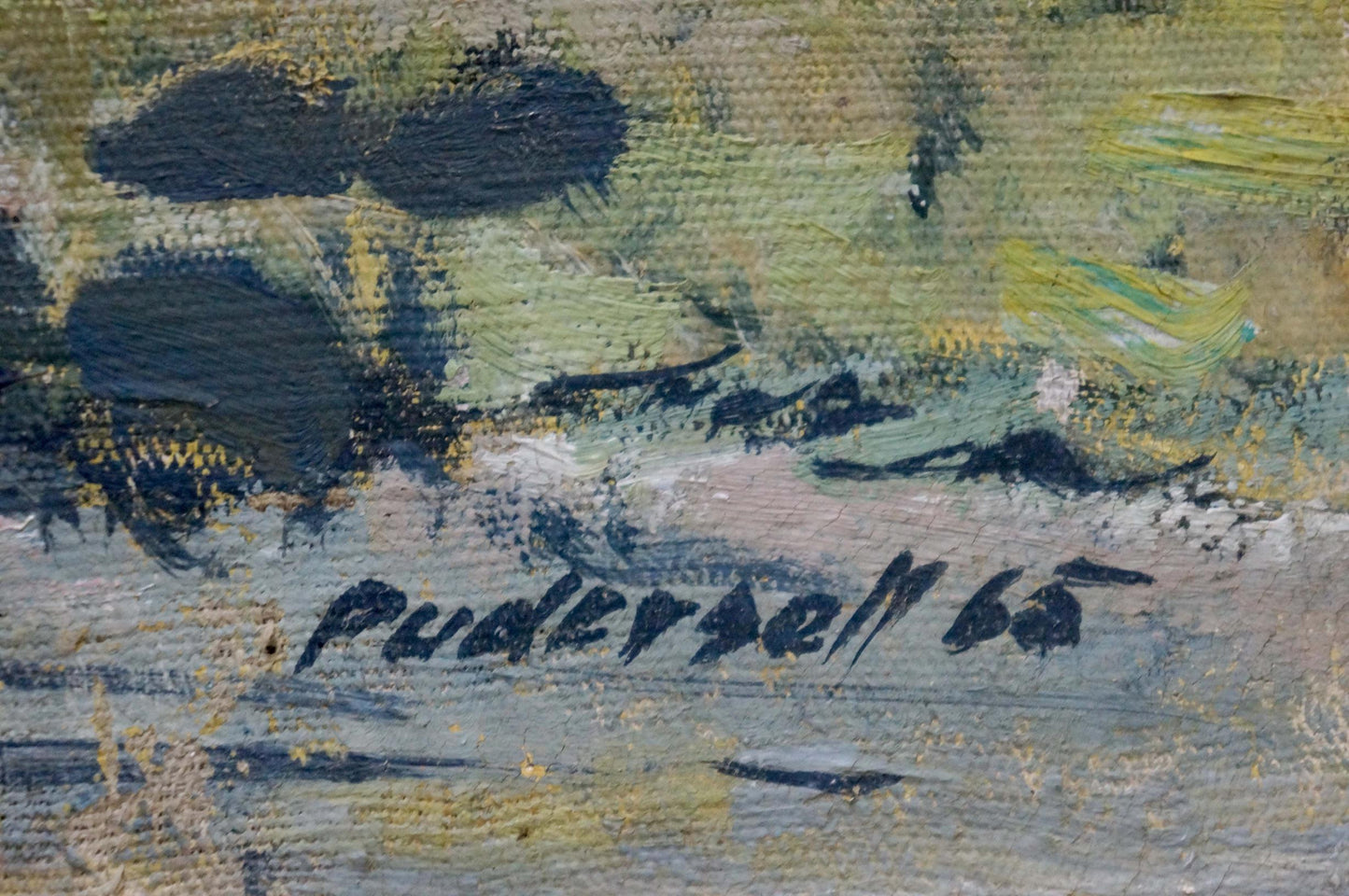 Oil painting showcasing a house near the sea by a Lithuanian artist