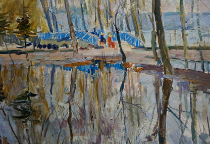Andrey Zinovievich Tkachenko captures spring's essence in the park with oil