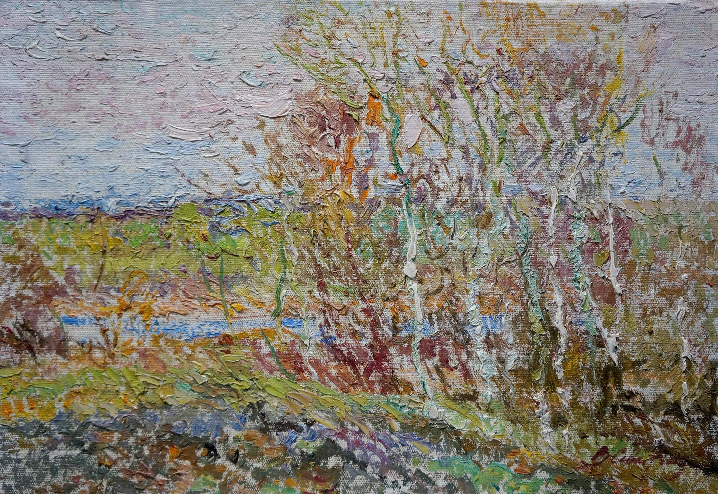 Oil painting Spring landscape after rain Viktor Sevastyanov