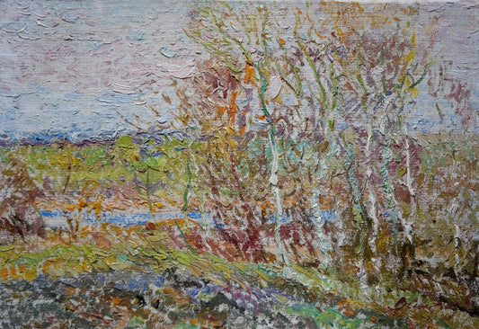 Oil painting Spring landscape after rain Viktor Sevastyanov