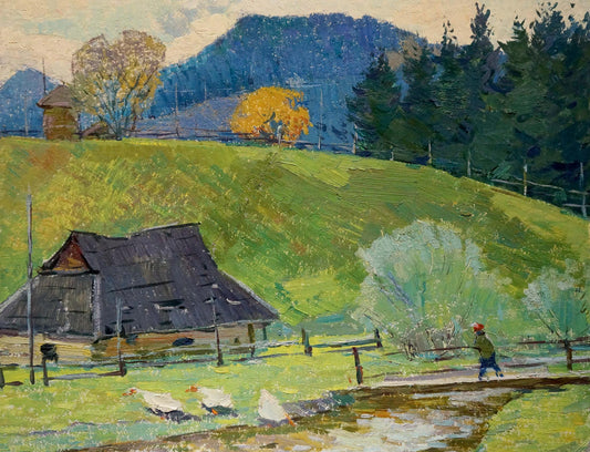 Oil painting Road to the mountains Sevastyanov Viktor Grigorievich