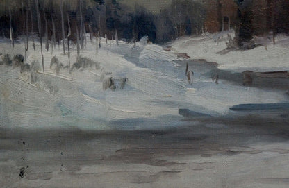 Oil painting Winter landscape An artist from Stavropol