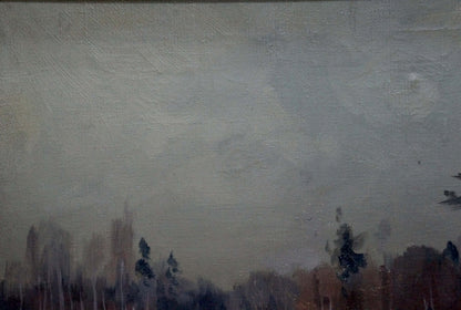 Oil painting Winter landscape An artist from Stavropol