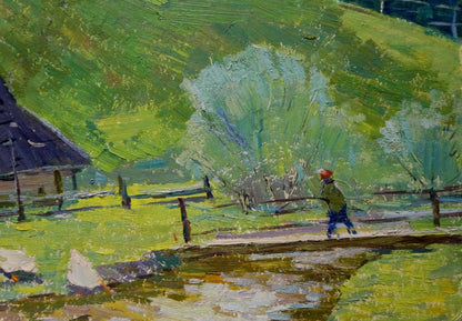 Oil painting Road to the mountains Sevastyanov Viktor Grigorievich