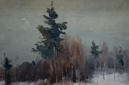 Oil painting Winter landscape An artist from Stavropol