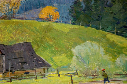 Oil painting Road to the mountains Sevastyanov Viktor Grigorievich