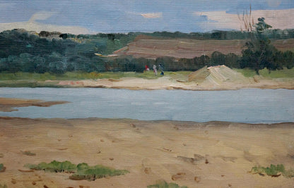 Oil painting River landscape An artist from Stavropol