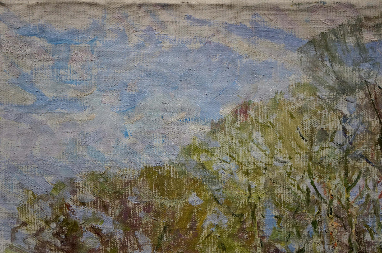 Oil painting Children by the pond Sevastyanov Viktor Grigorievich