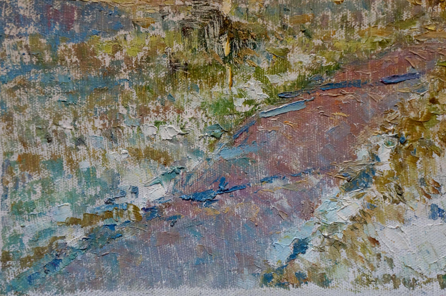 Oil painting Brown horse in the yard Viktor Sevastyanov