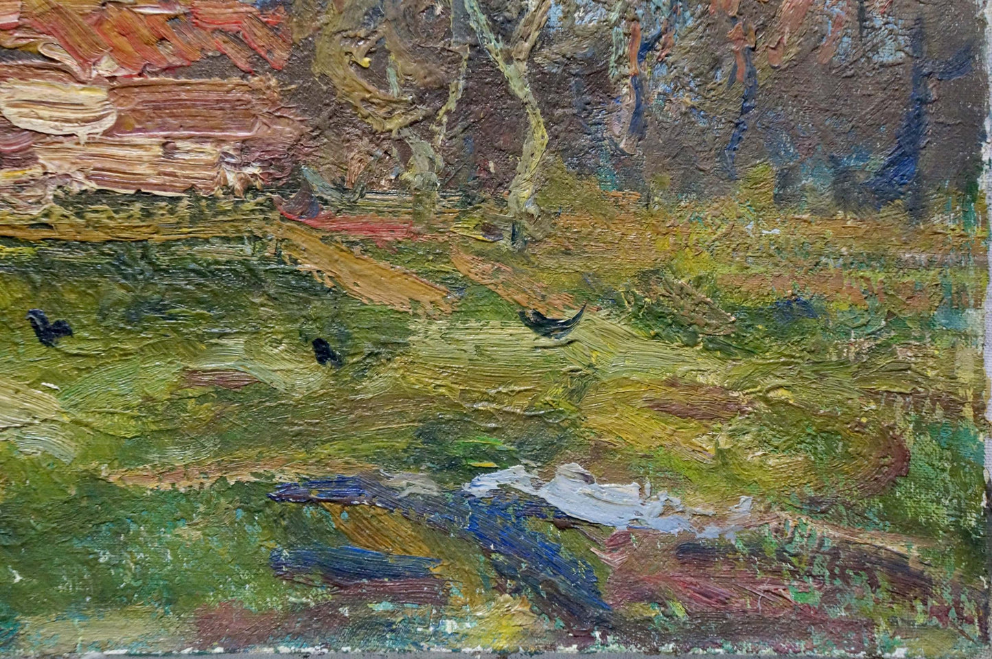 Oil painting Autumn cloudy day Viktor Sevastyanov